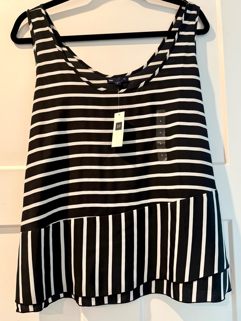 GAP Black and White Striped Top